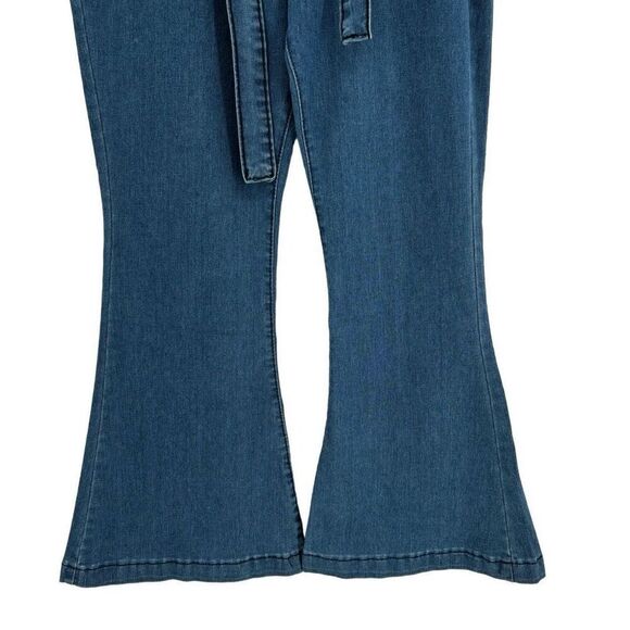 Unbranded Flare Leg Jeans With Tie Belt Medium - Picture 4 of 6